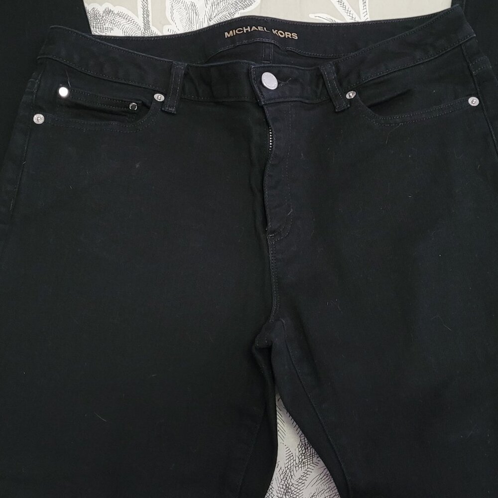 Michael Kors Black 5-Pocket Jeans 98% Cotton Izzy Skinny Jeans Size 10 EUC